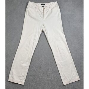 Lauren Ralph Lauren White Pants Womens 10 Straight Leg Blend Pocket Stretch